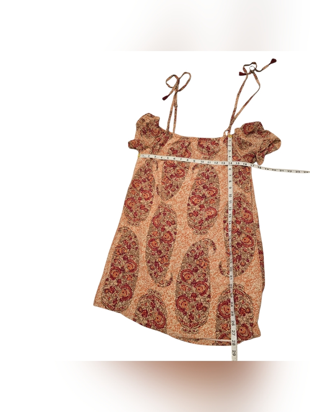Madewell Paisley Cold Shoulder Silk Dress M Adjustable Straps Mini - Picture 5 of 8